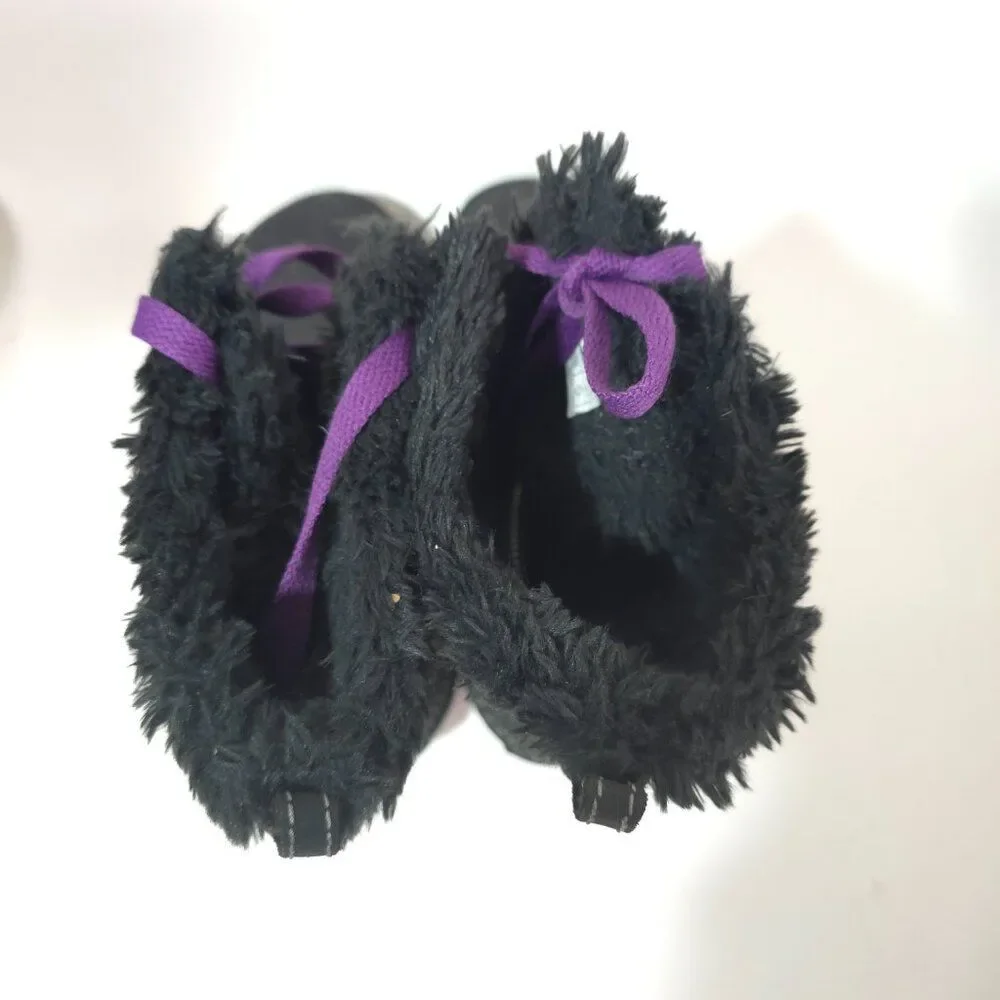 Crocs Women’s AllCast Luxe Faux Fur Winter Boots Black Purple Size 7